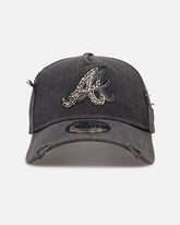 New Era Atlanta Braves 'Patent Leather' 9FORTY A-Frame Strapback Washed Black