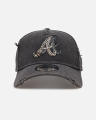 New Era Atlanta Braves 'Patent Leather' 9FORTY A-Frame Strapback Washed Black