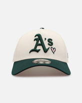 New Era Oakland Athletics 'Pink Satin Hearts Green' 9FORTY A-Frame Snapback Chrome/Dark Green