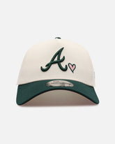 New Era Atlanta Braves 'Pink Satin Hearts Green' 9FORTY A-Frame Snapback Chrome/Dark Green
