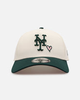 New Era New York Mets 'Pink Satin Hearts Green' 9FORTY A-Frame Snapback Chrome/Dark Green