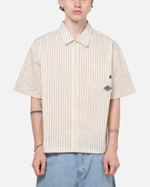 Carre Signature Rose Button Up Shirt Natural Pinstripe