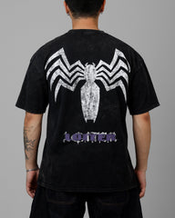 Loiter Marvel Venom Vintage T-Shirt Black Acidwash
