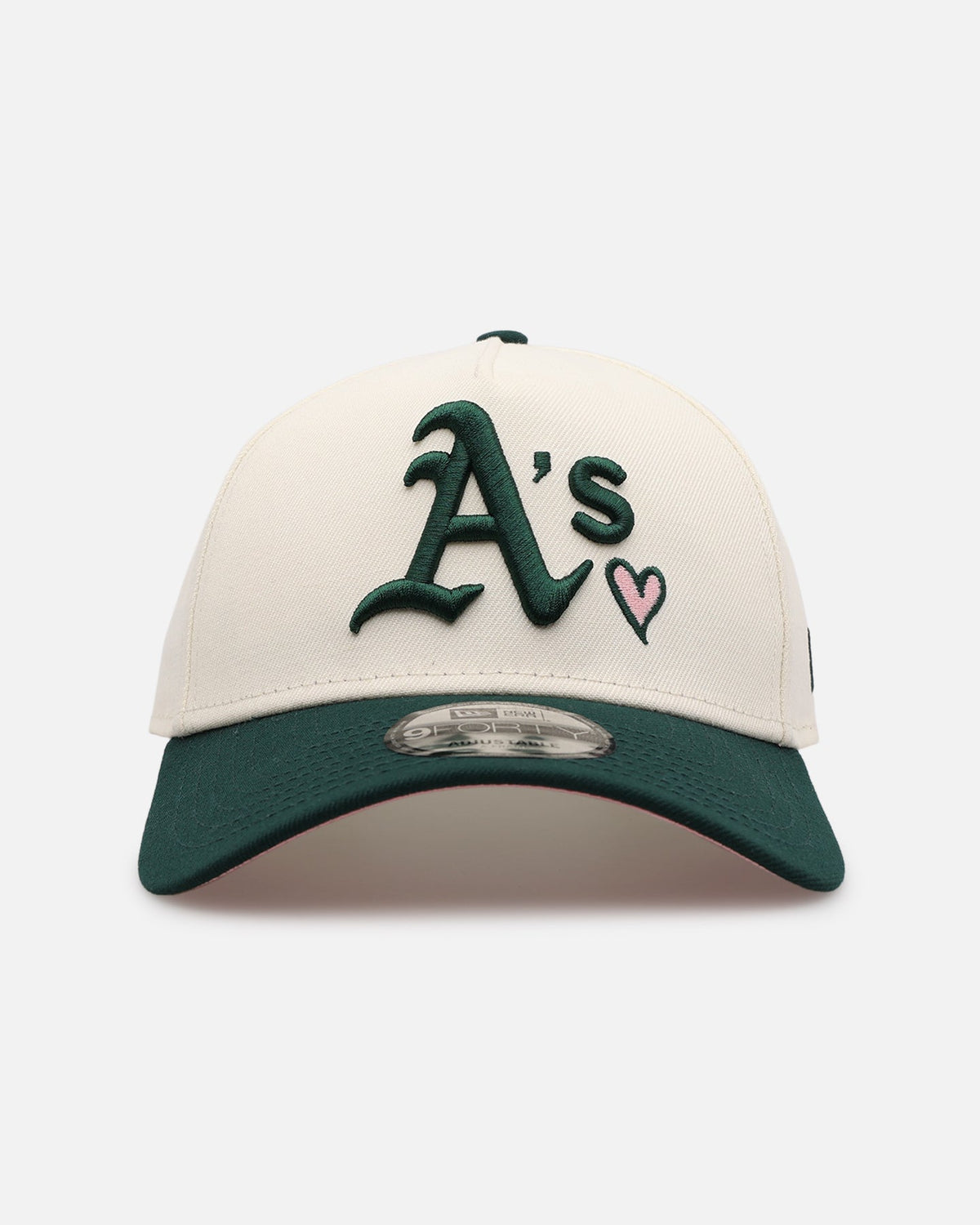 New Era Oakland Athletics 'Pink Satin Hearts Green' 9FORTY A-Frame Snapback Chrome/Dark Green