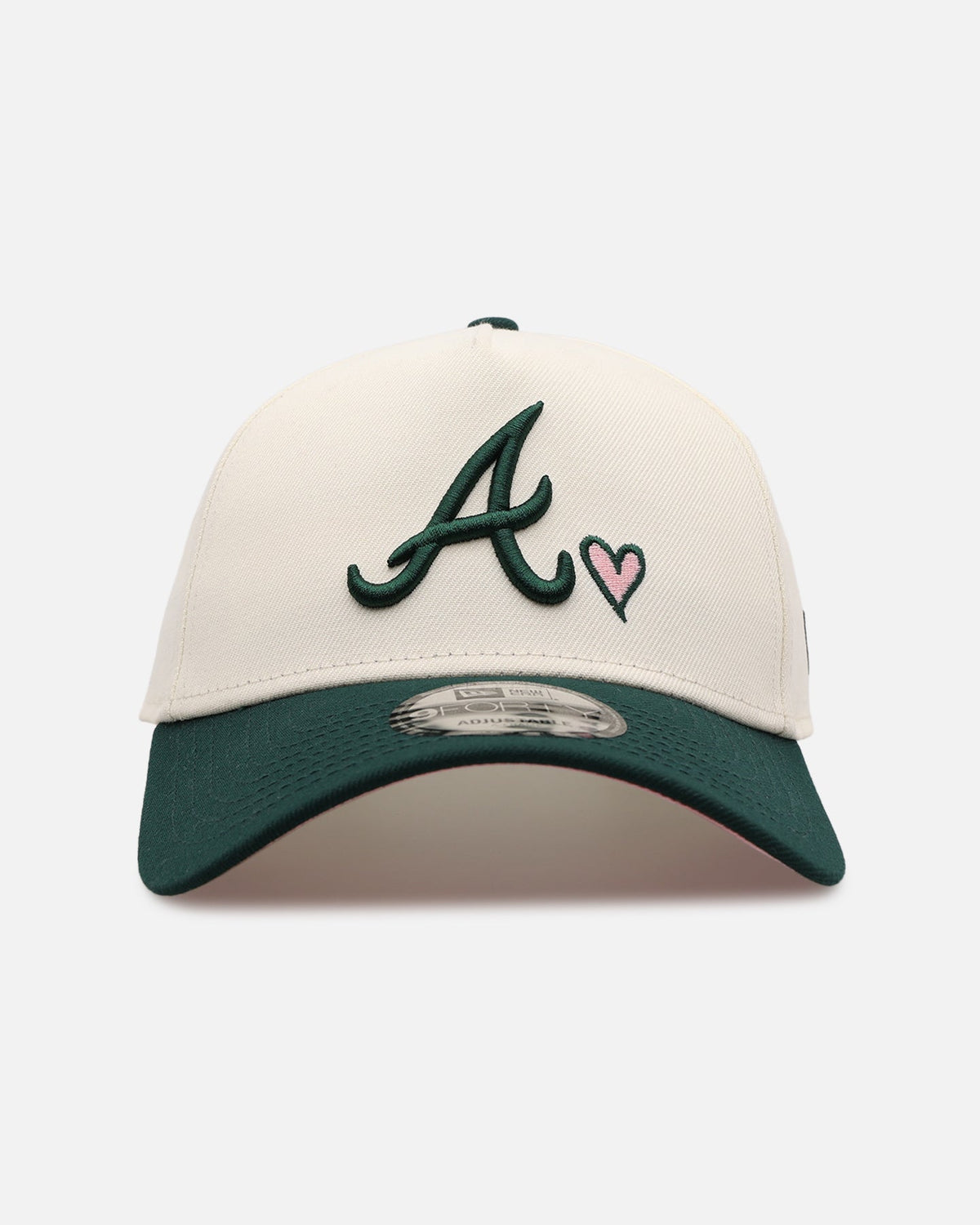 New Era Atlanta Braves 'Pink Satin Hearts Green' 9FORTY A-Frame Snapback Chrome/Dark Green