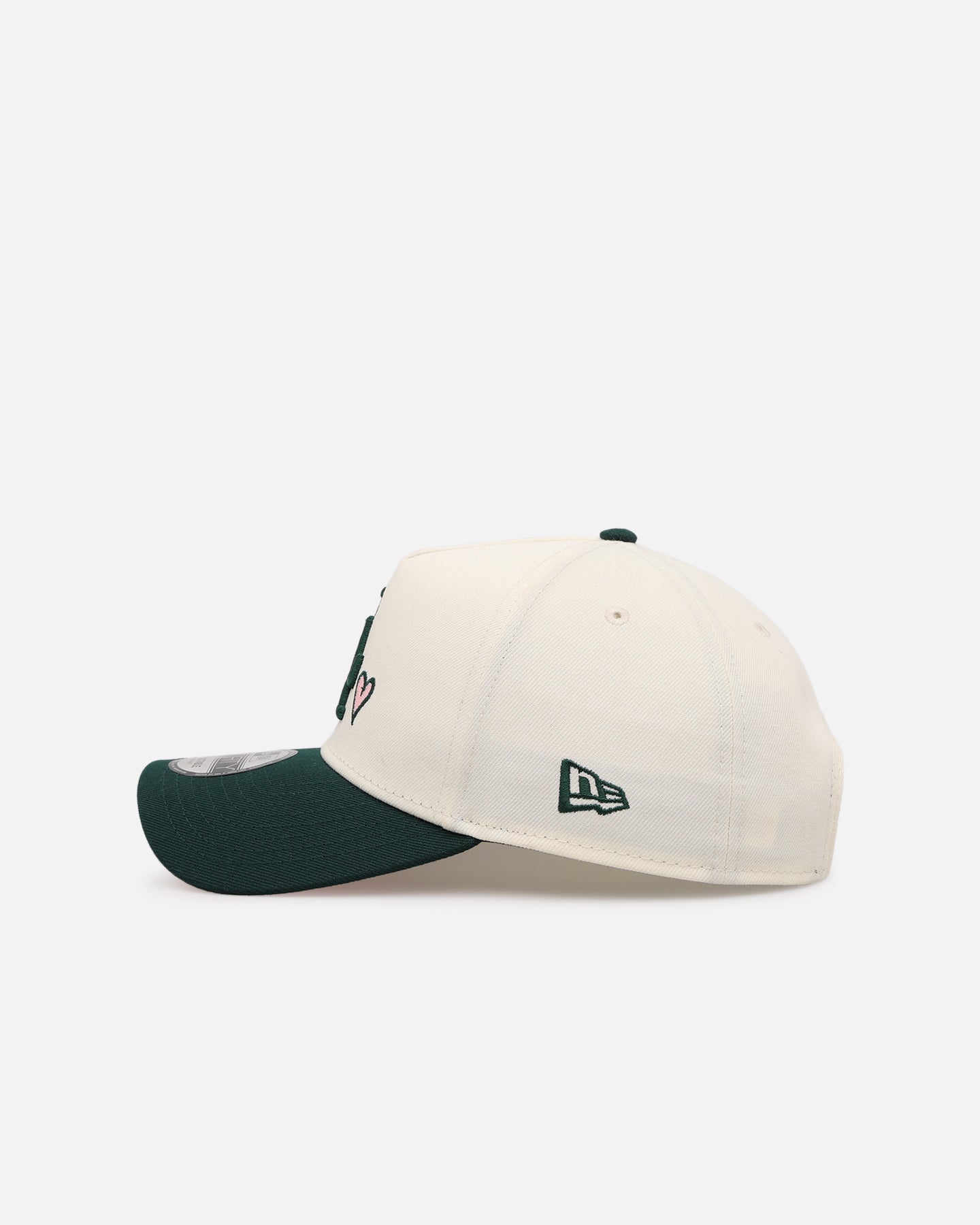 New Era Los Angeles Dodgers 'Pink Satin Hearts Green' 9FORTY A-Frame Snapback Chrome/Dark Green