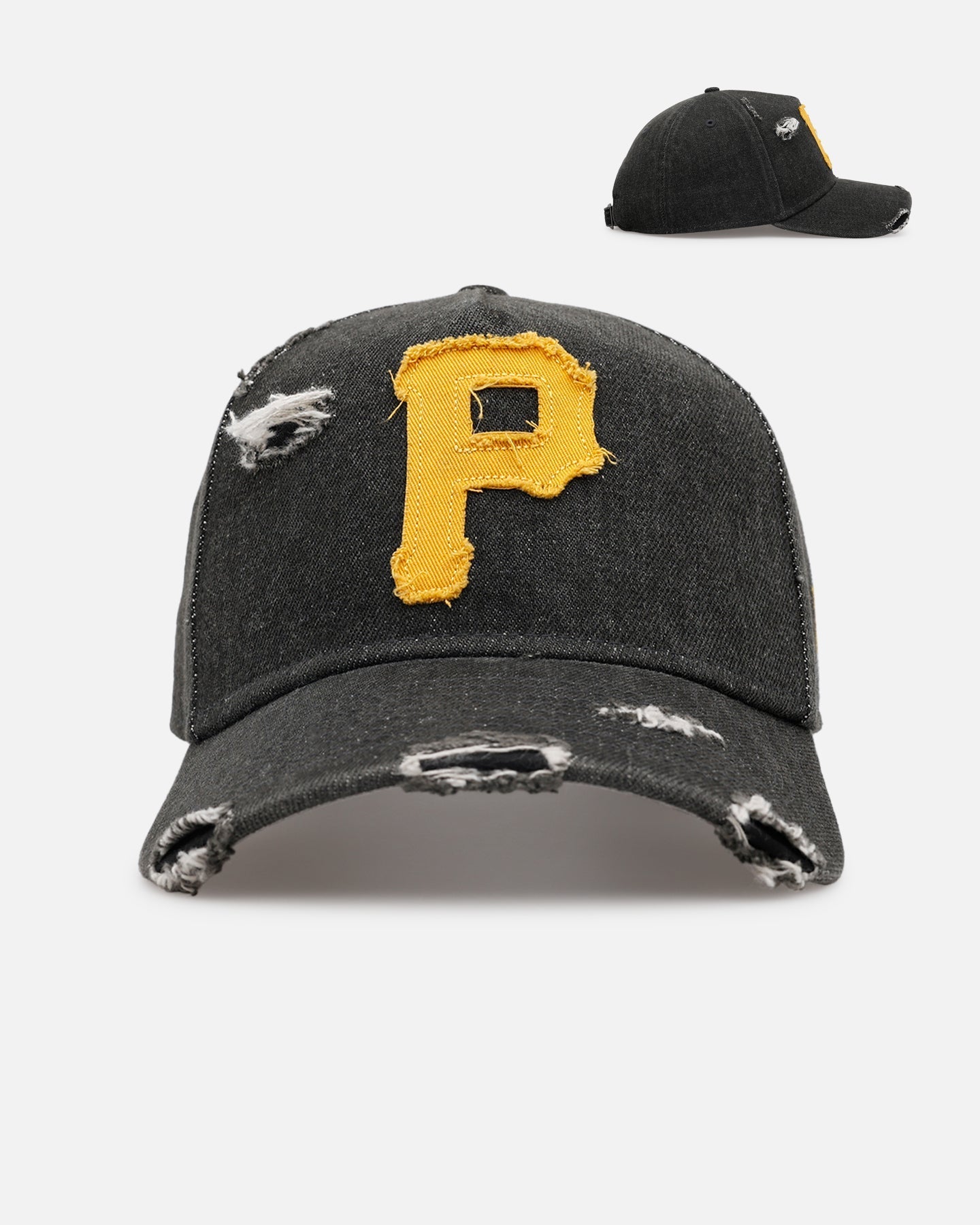 New Era Pittsburgh Pirates 'Distressed Denim 2.0' 9FORTY A-Frame Strapback Black