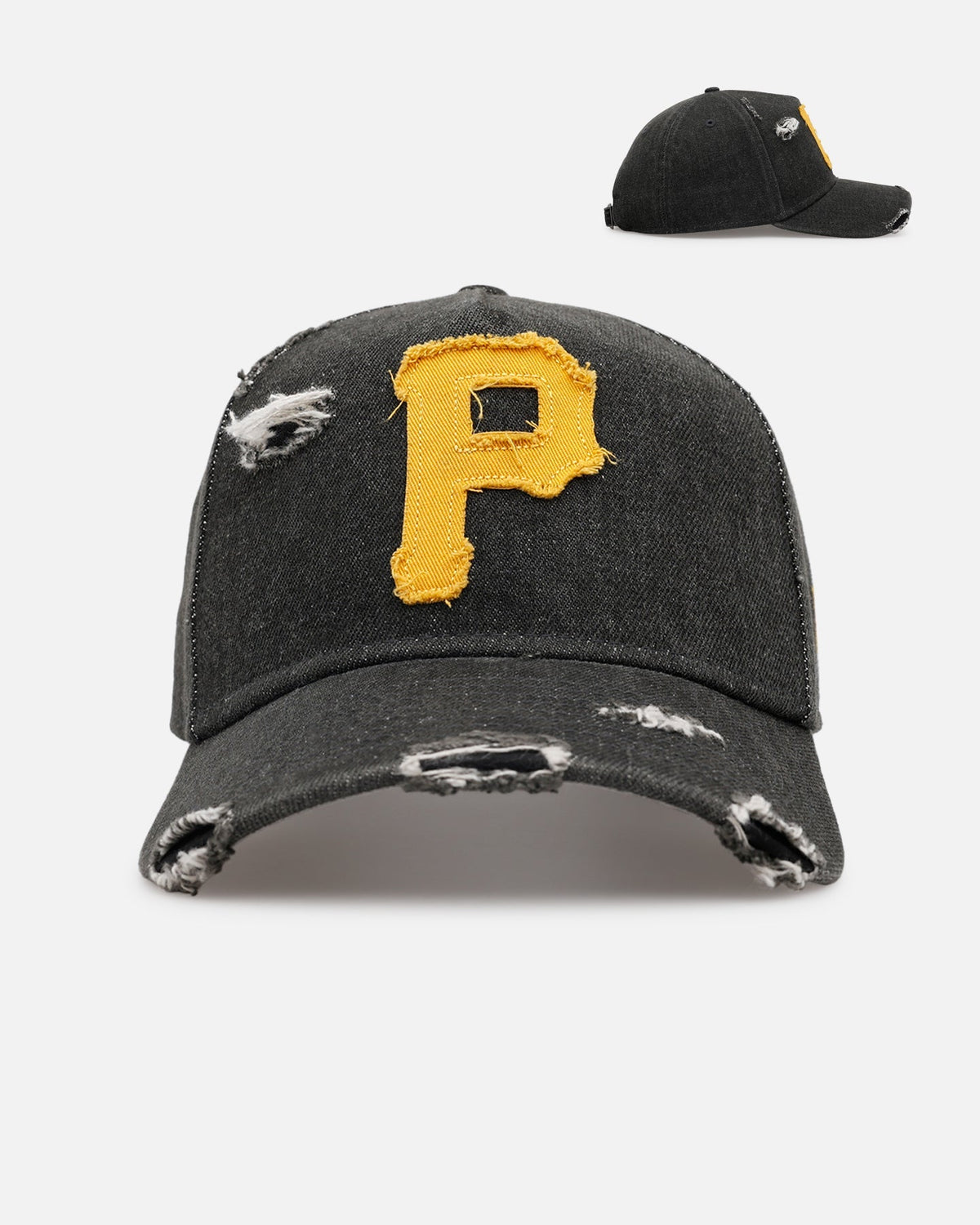 New Era Pittsburgh Pirates 'Distressed Denim 2.0' 9FORTY A-Frame Strapback Black