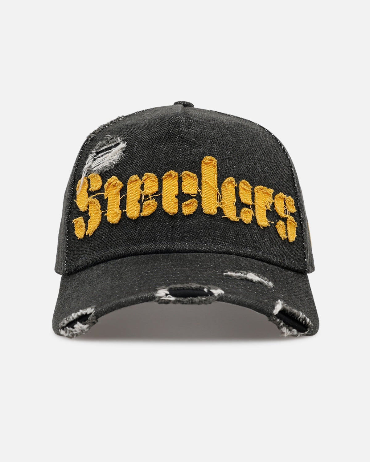 New Era Pittsburgh Steelers 'Distressed Denim 2.0' 9FORTY A-Frame Strapback Black