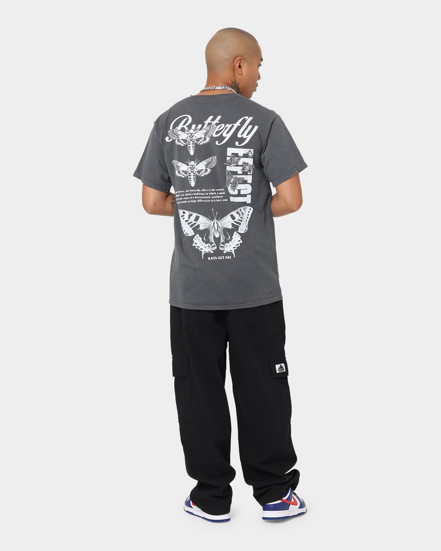 Rats Get Fat Butterfly Effect Vintage T-Shirt Off Black