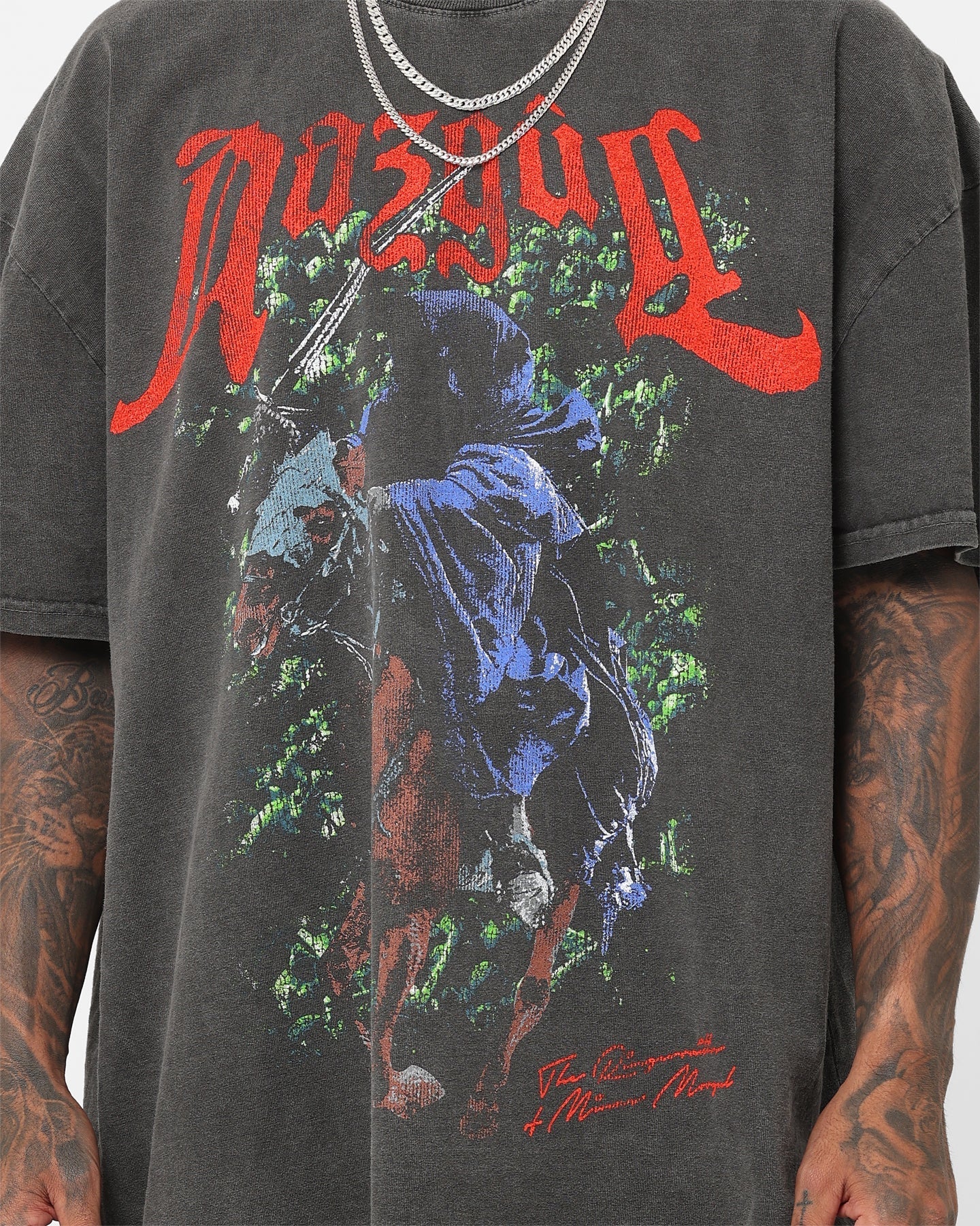 73Studio X The Lord Of The Rings Nazgul Heavyweight Vintage T-Shirt Black Wash
