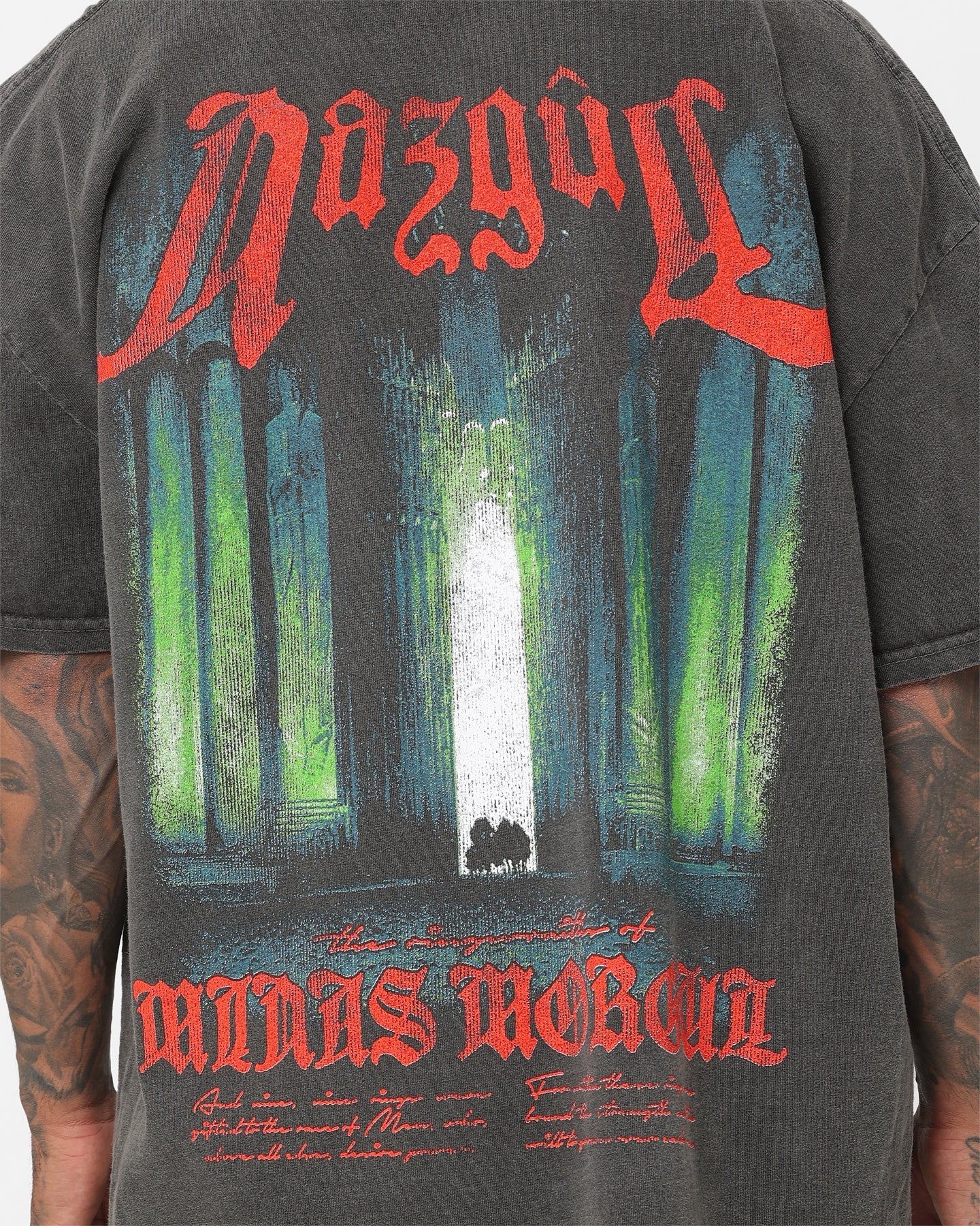 73Studio X The Lord Of The Rings Nazgul Heavyweight Vintage T-Shirt Black Wash
