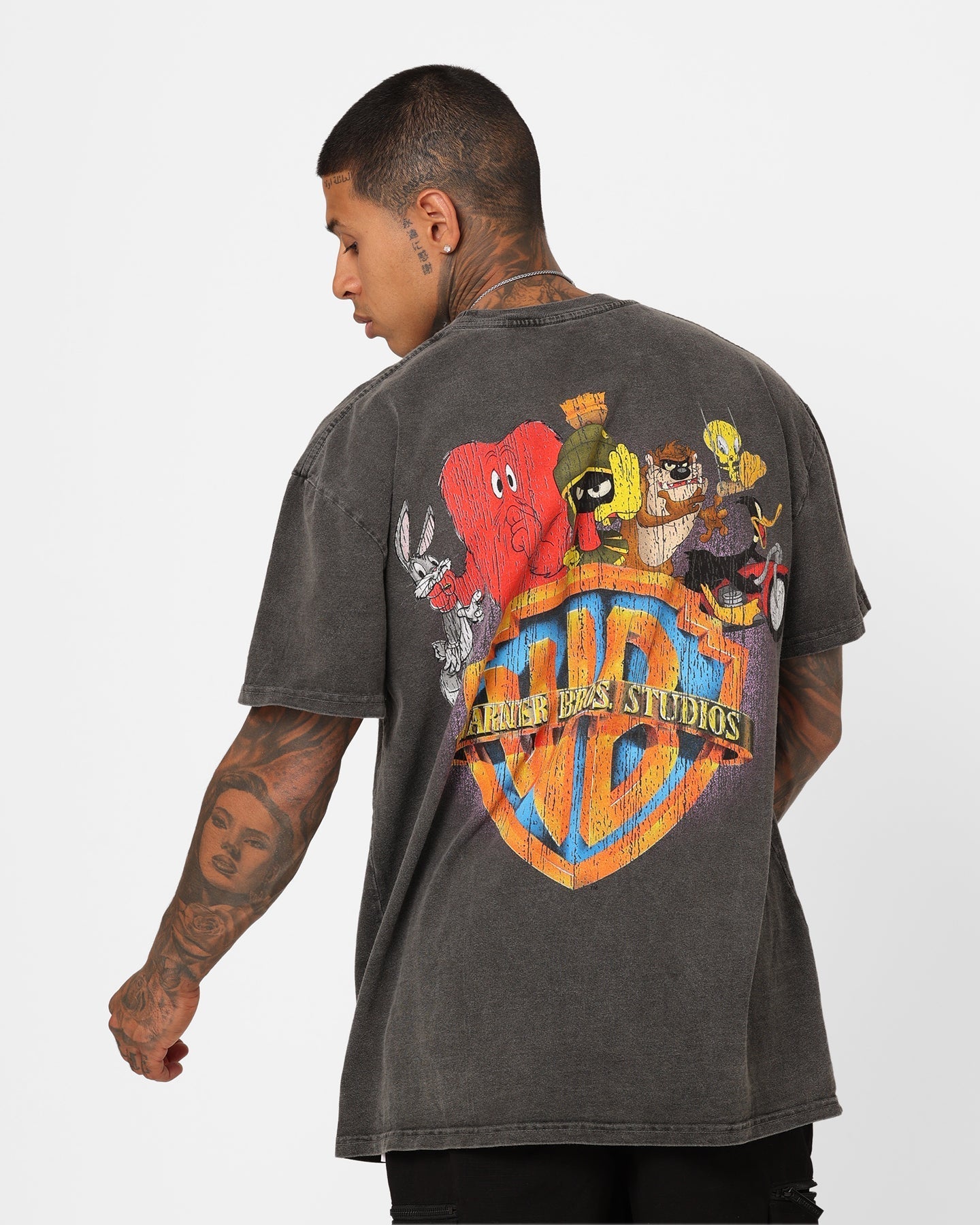 73Studio X Warner Bros. Marvin The Martian Vintage Heavyweight T-Shirt Black Wash