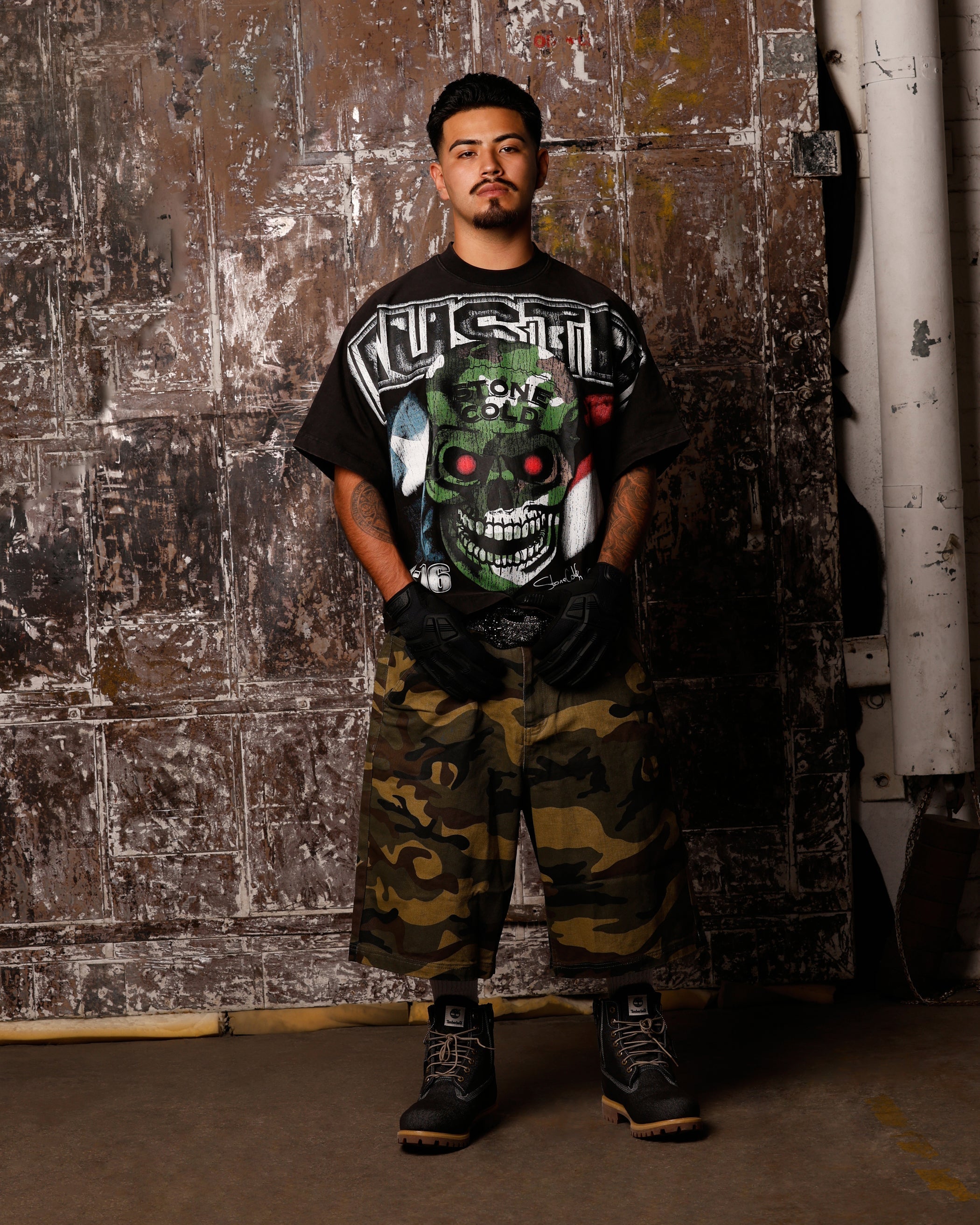 Loiter X WWE Stone Cold Vintage T-Shirt Vintage Black
