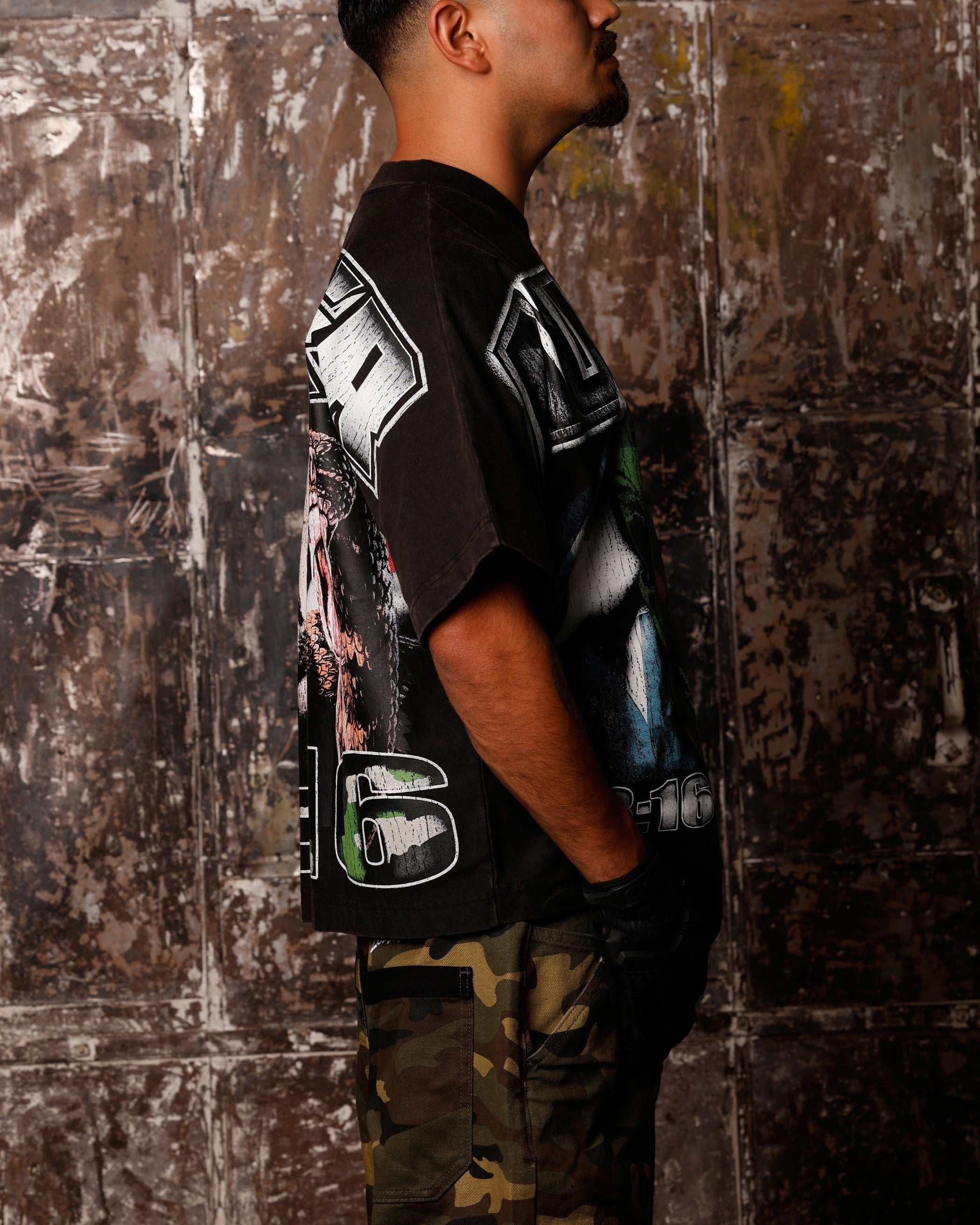 Loiter X WWE Stone Cold Vintage T-Shirt Vintage Black
