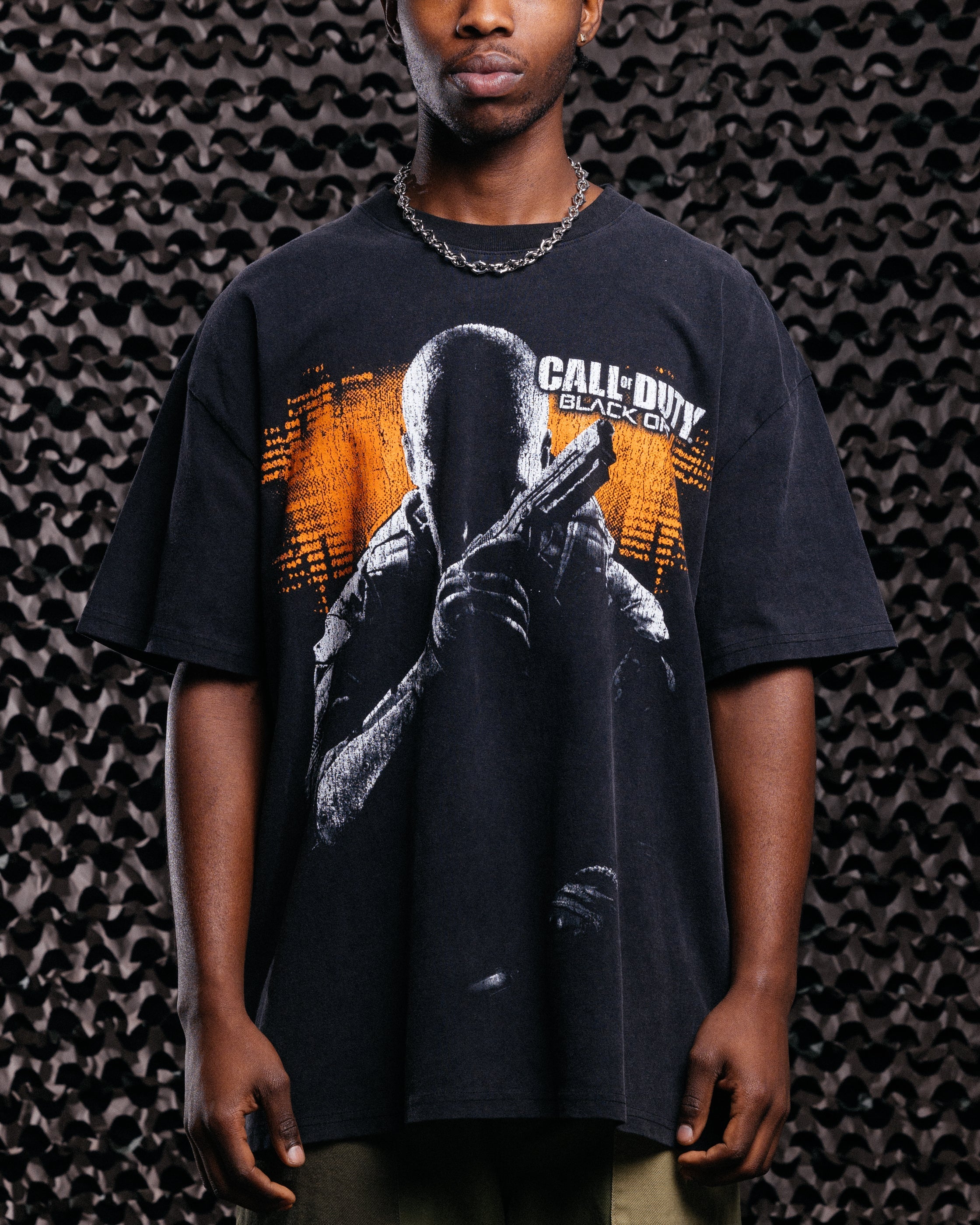 73Studio X Call Of Duty Black Ops 2 Vintage T-Shirt Black Acidwash