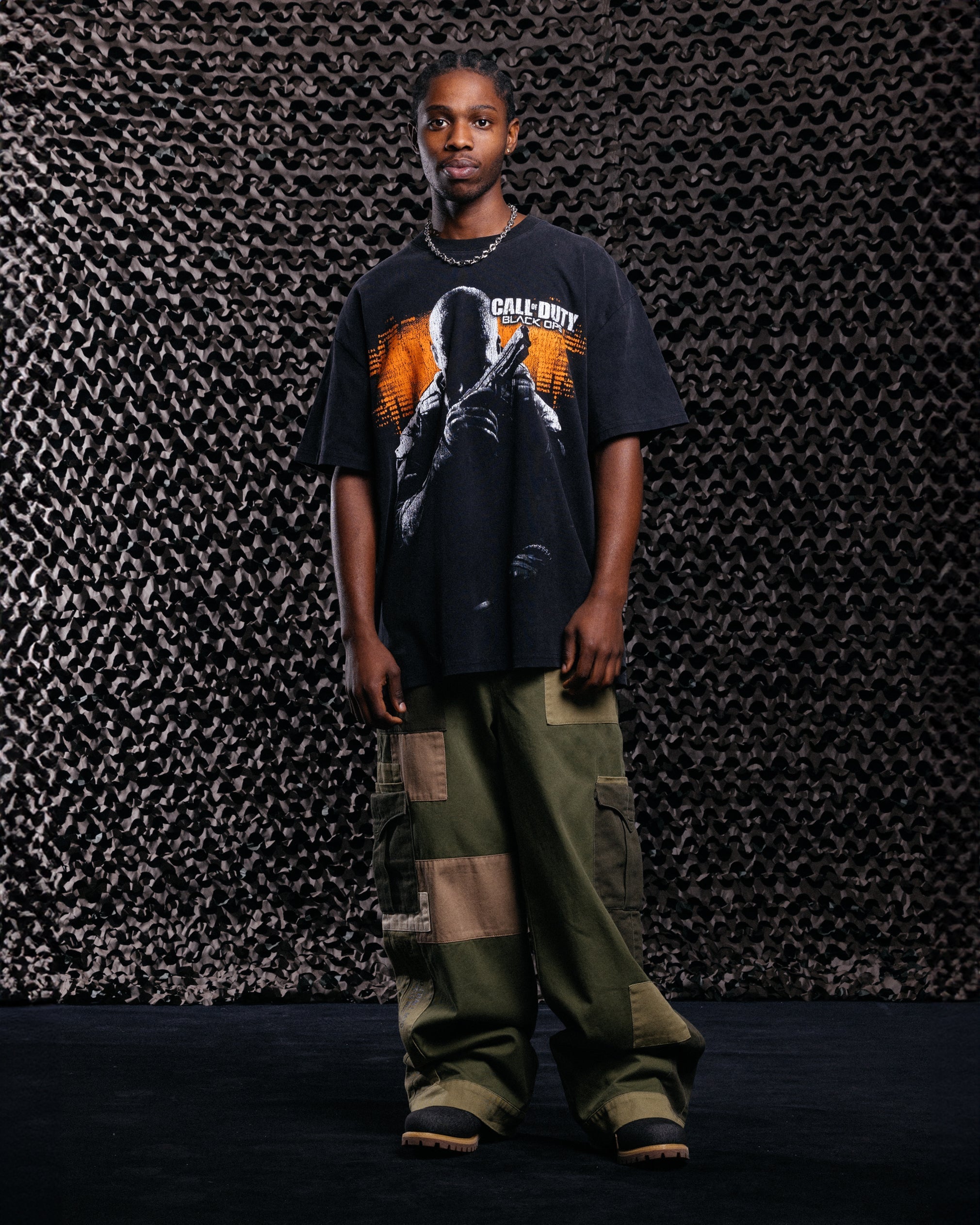 73Studio X Call Of Duty Black Ops 2 Vintage T-Shirt Black Acidwash
