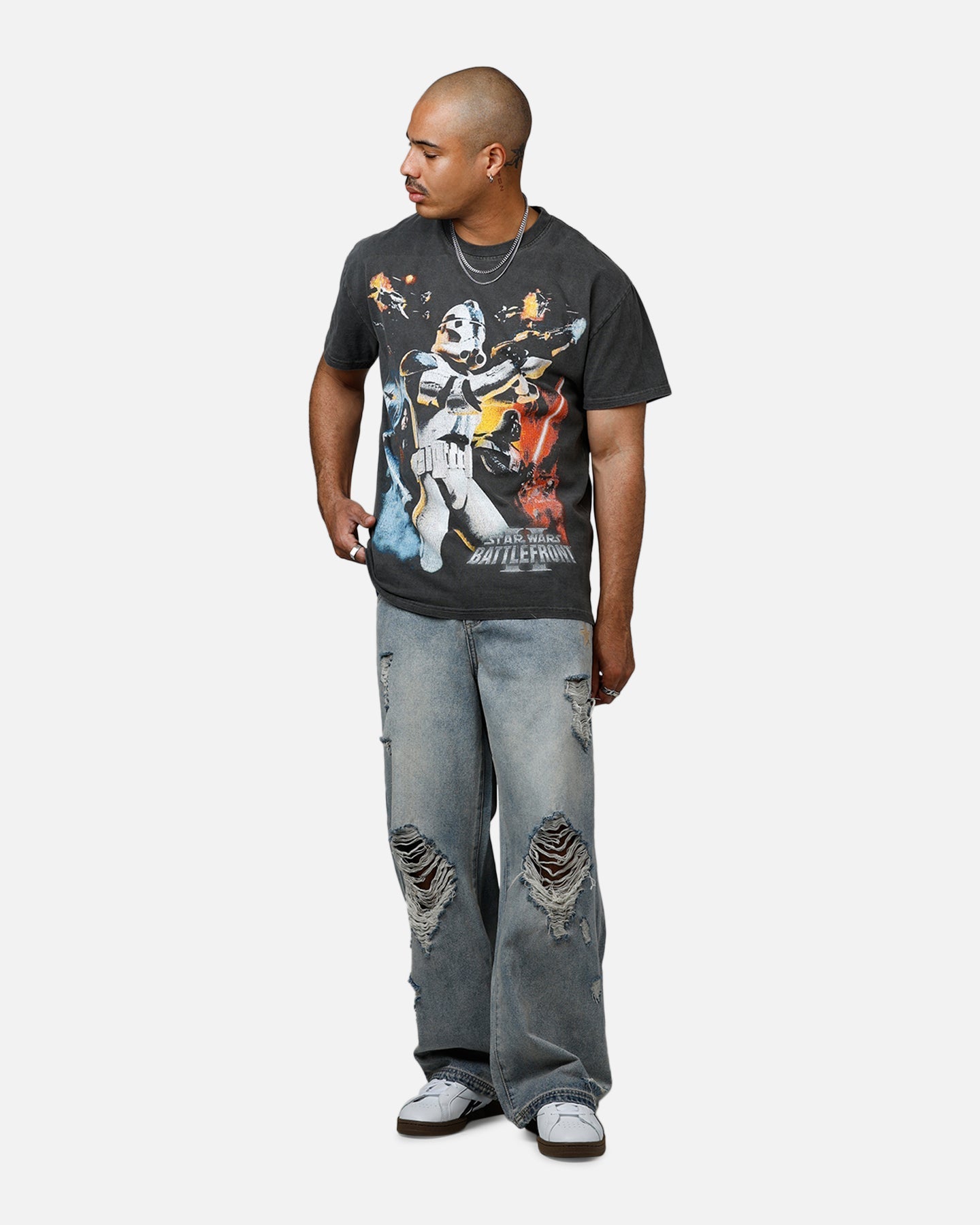 73Studio Star Wars Battlefront 2 Heavyweight T-Shirt Black Wash