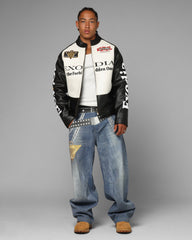 Loiter X Yu-Gi-Oh! Exodia Biker Jacket Black/Off White