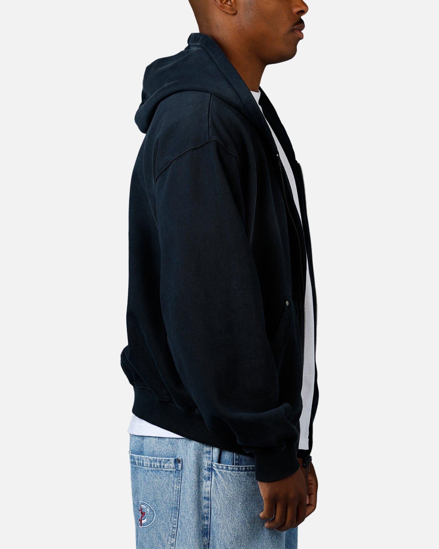 American Thrift Zip Hoodie Washed Black