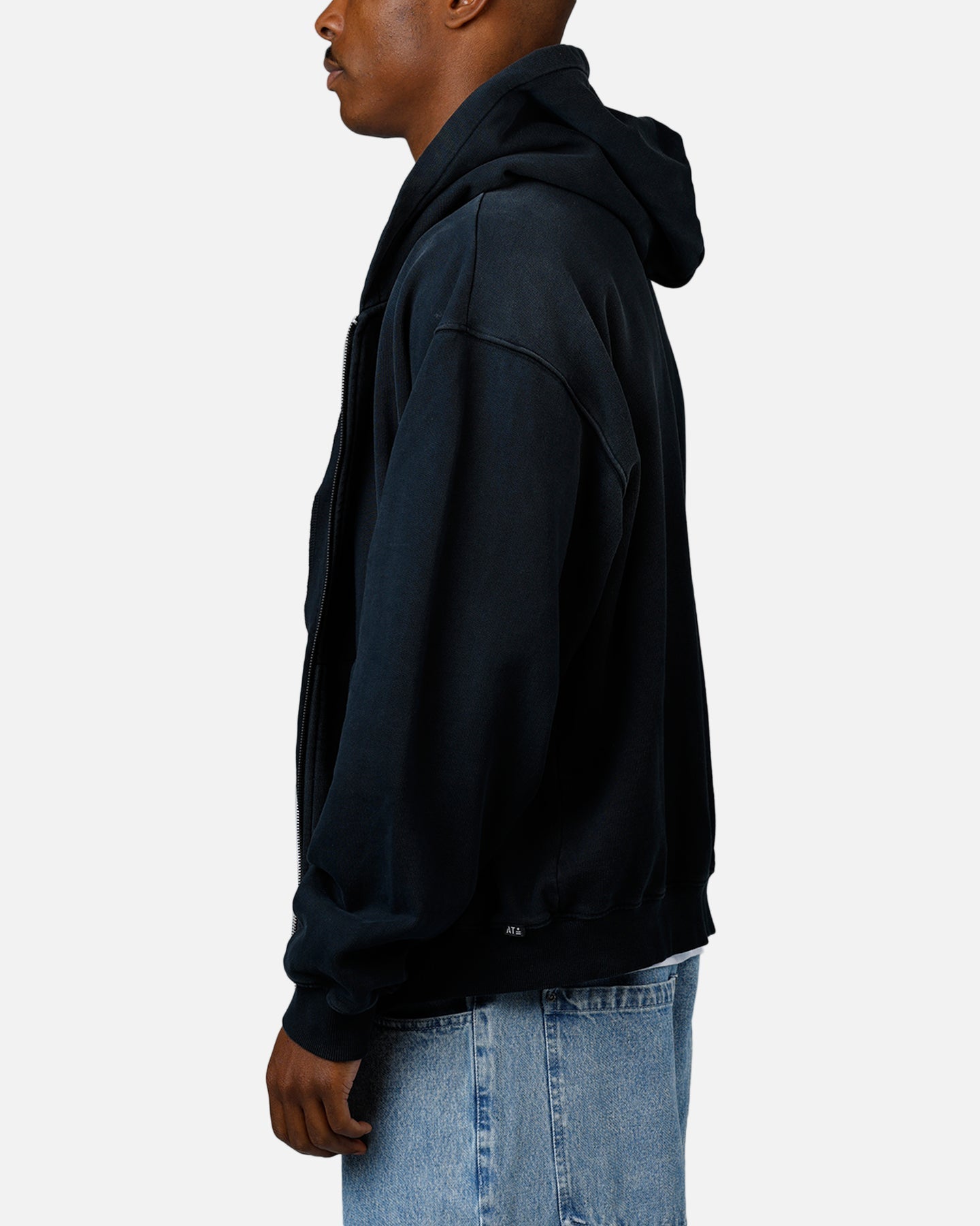 American Thrift Zip Hoodie Washed Black