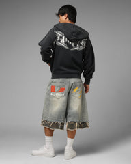 Loiter Waffle Zip Hoodie Black
