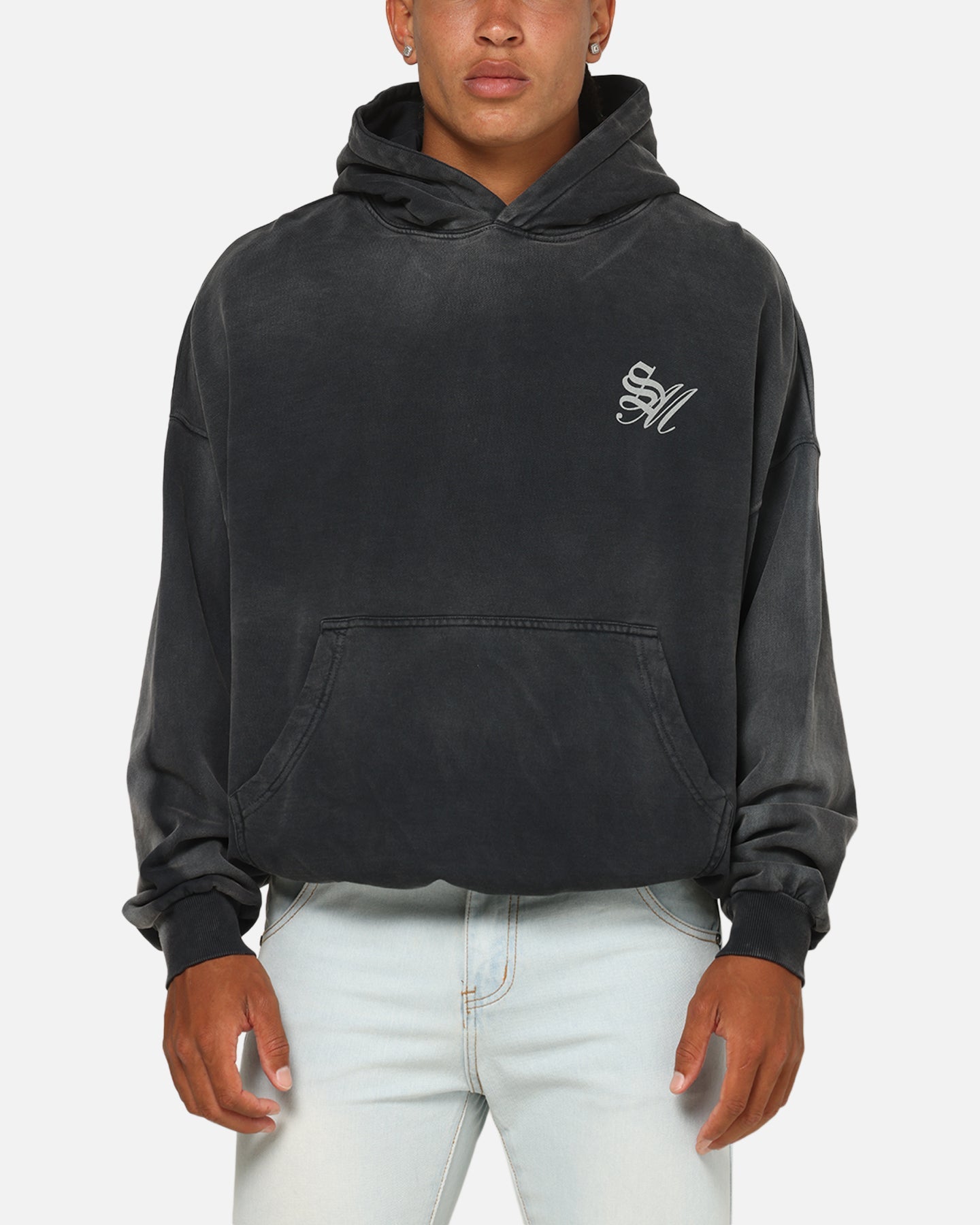 Saint Morta Celestial Boxy Hoodie Black Wash