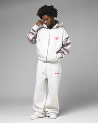 Loiter Ultra Hybrid Zip Hoodie Off White/Red