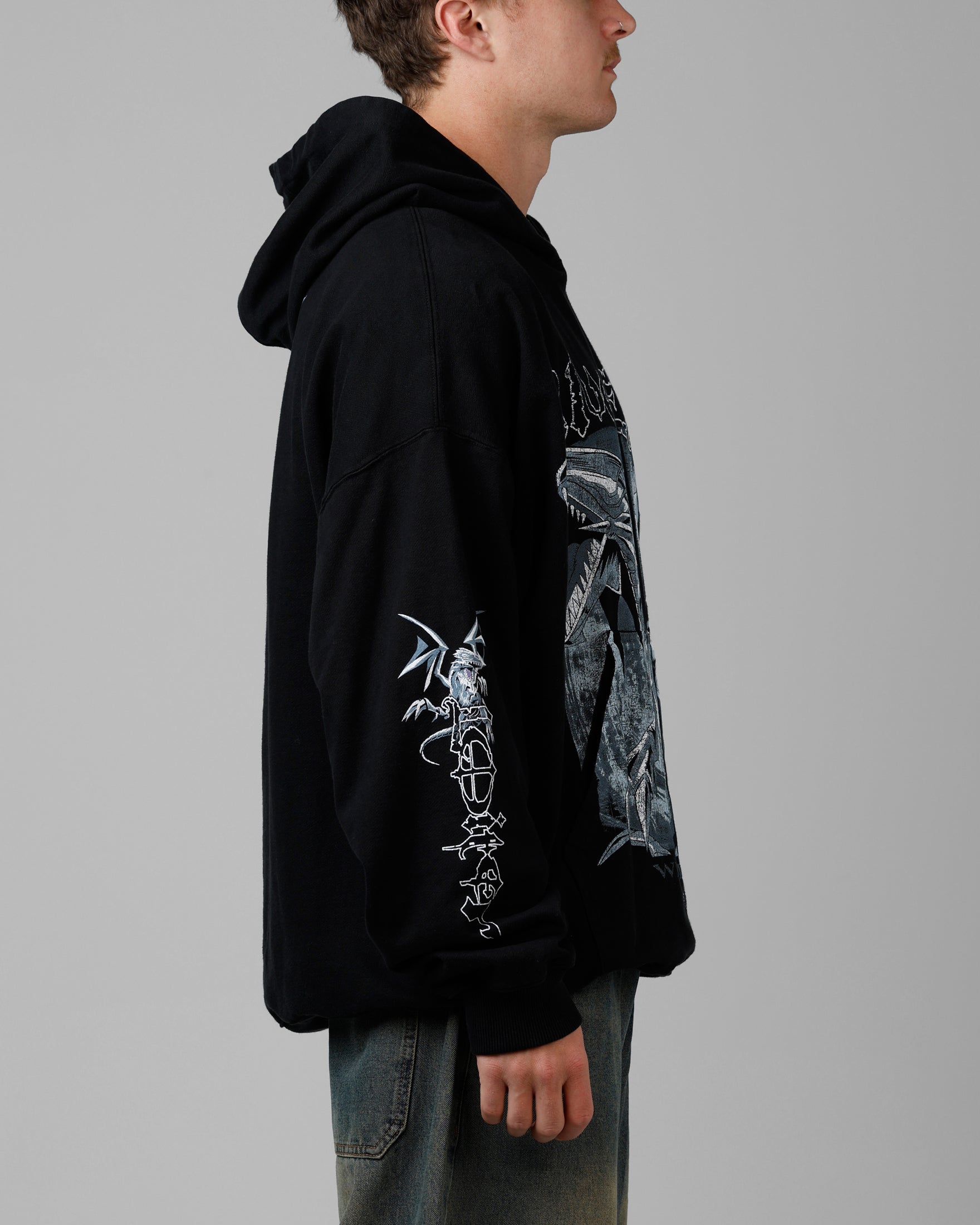 Loiter X Yu-Gi-Oh! Kaiba Blue Eyes Hoodie Black