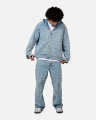 Revenge Spider Web Denim Jacket Blue