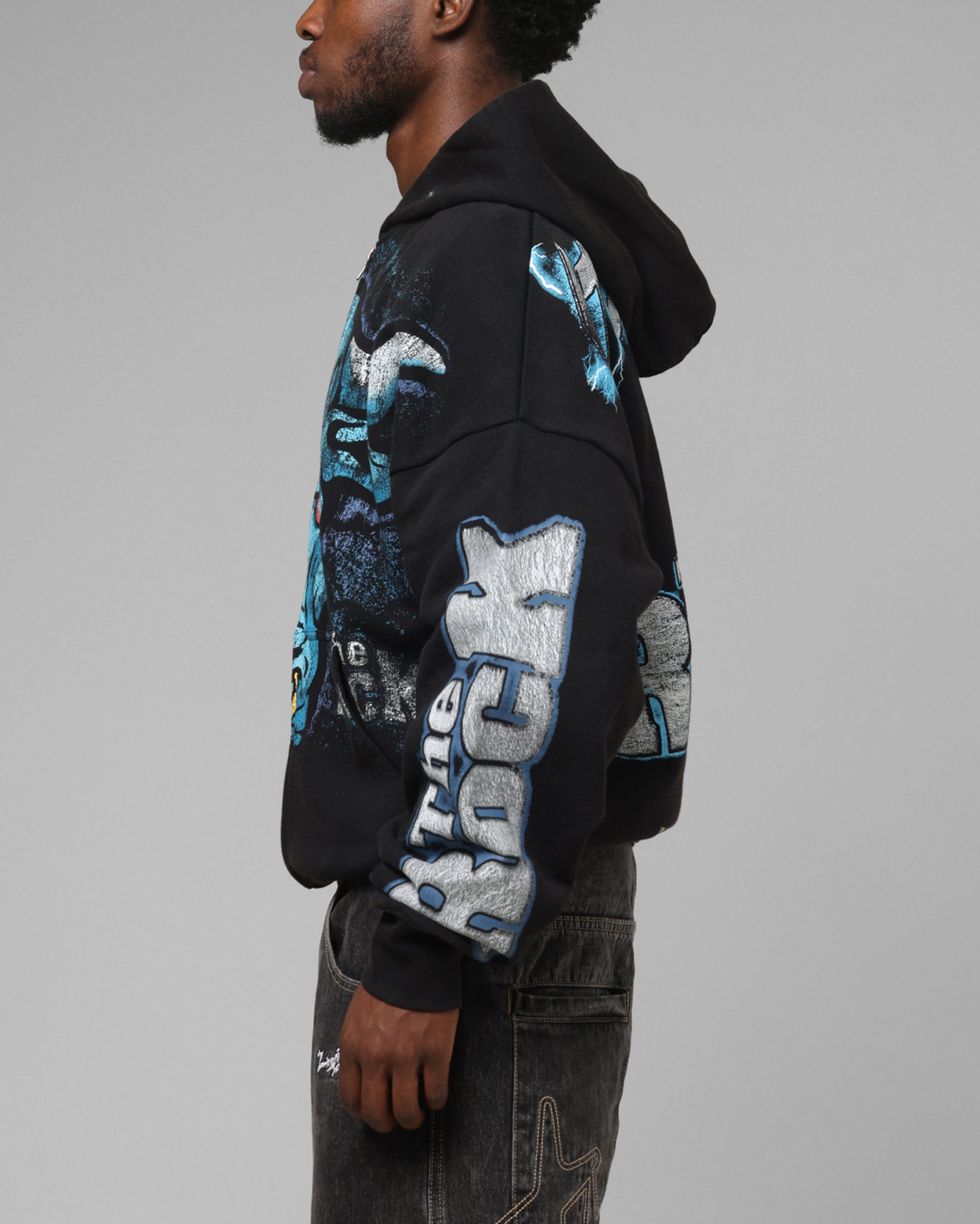 Loiter X WWE Stone Cold Beef Vintage Zip Hoodie Black