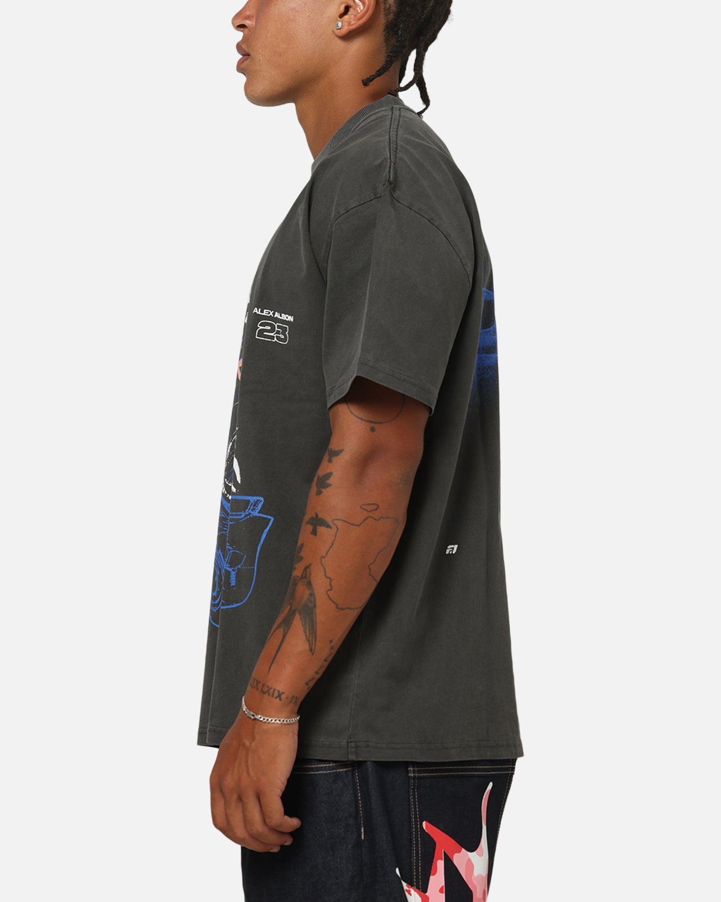 Culture Kings X Atlassian Williams F1 Team Alex Albon T-Shirt Black Acidwash