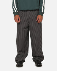 Carre Heritage Pleated Pants Black Pinstripe