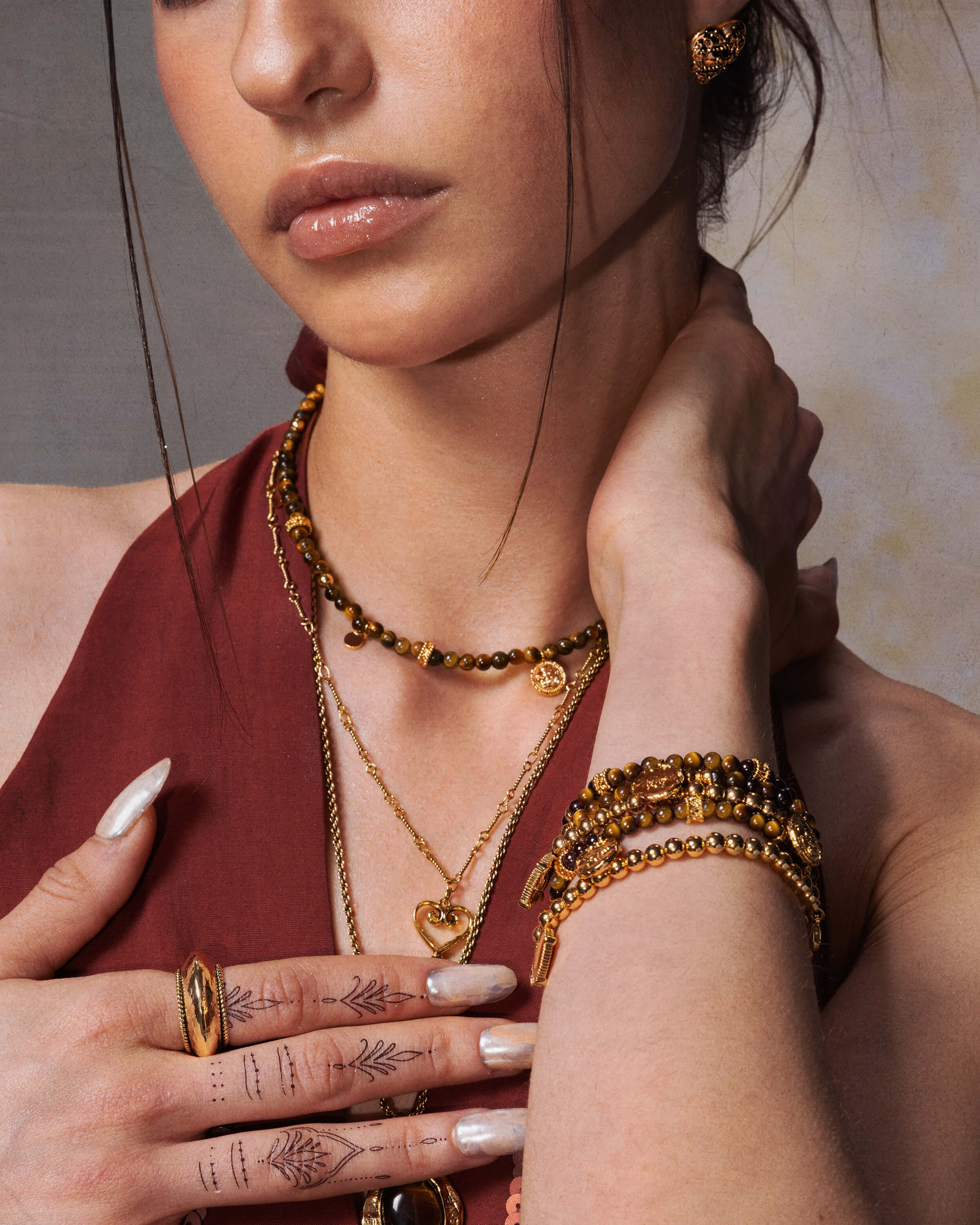 Tiger's Eye Coin Bracelet