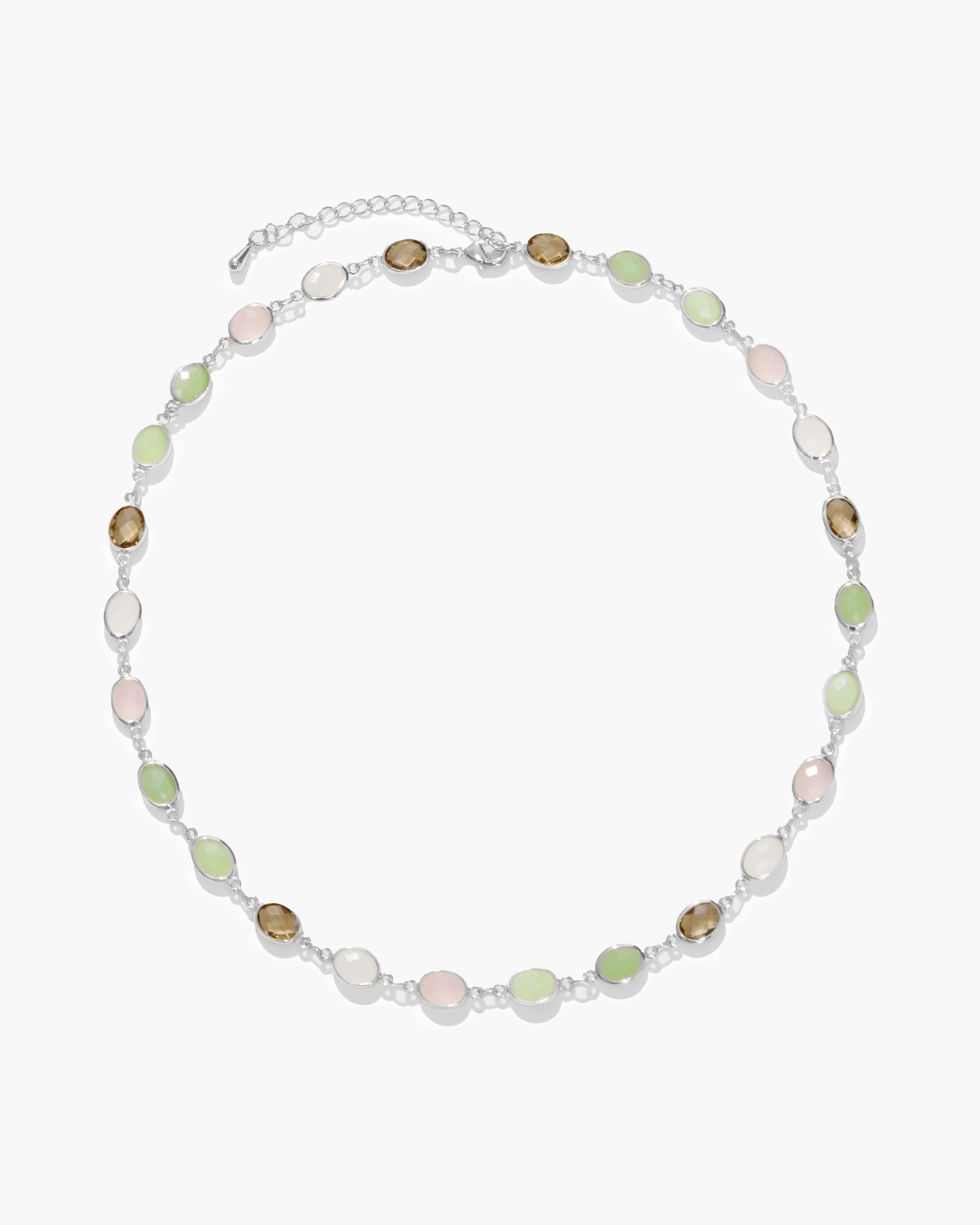 Whimsical Romance Stone Necklace in Silver